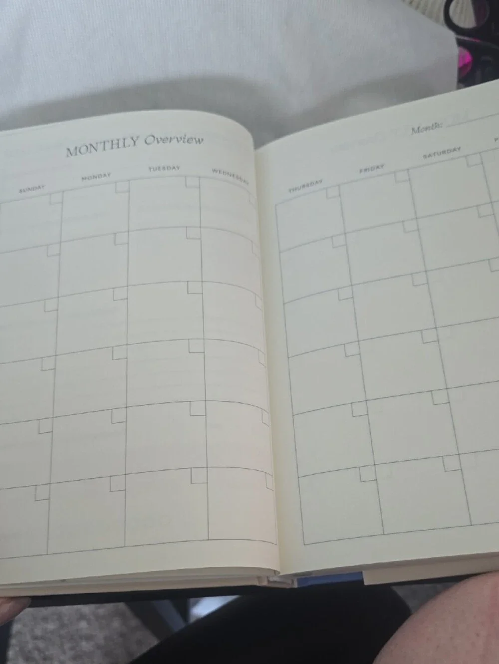 'Start Fresh Every Day' Cream Planner with Blue Text